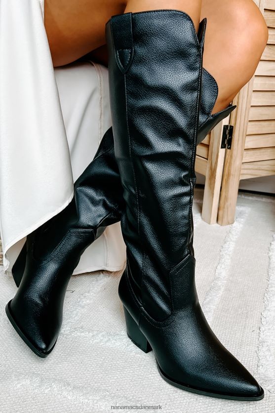 ashby knæhøje westernstøvler NanaMacs XJPBDL3871 sort