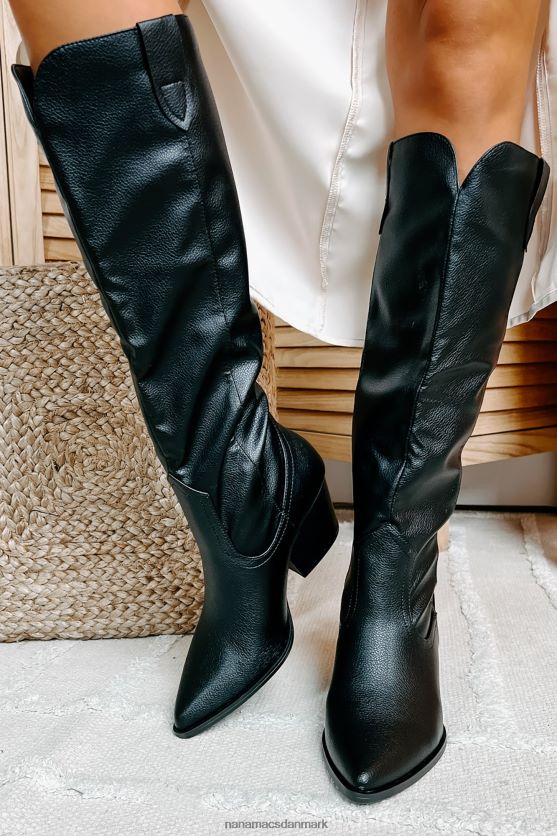 ashby knæhøje westernstøvler NanaMacs XJPBDL3871 sort