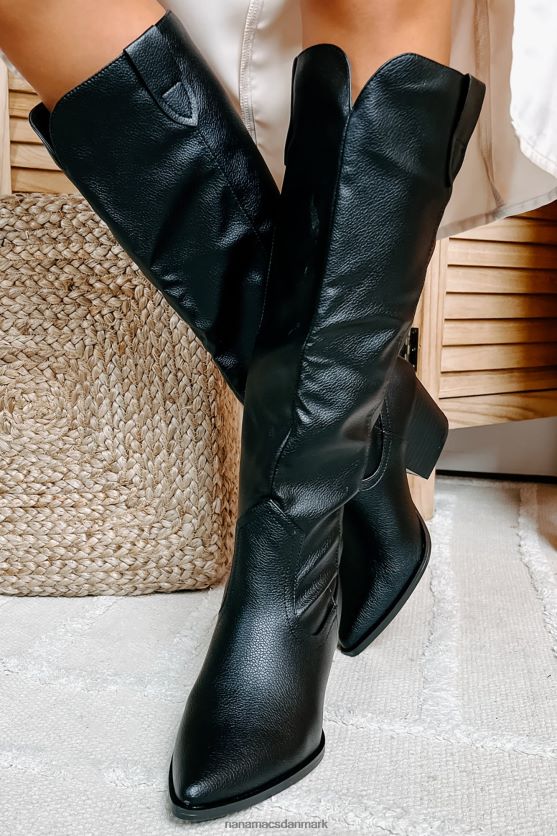 ashby knæhøje westernstøvler NanaMacs XJPBDL3871 sort