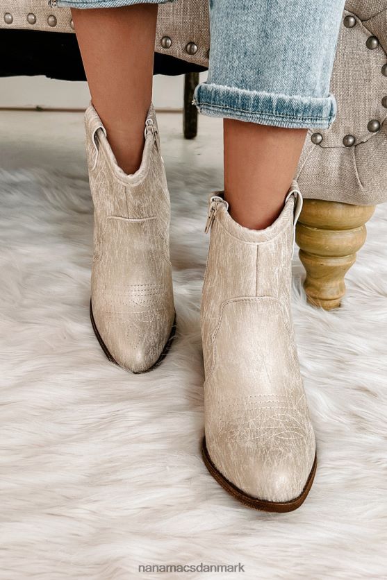 bedrager udseende kinesiske vasketøj imiteret læder støvletter NanaMacs XJPBDL3907 metallisk naturlig