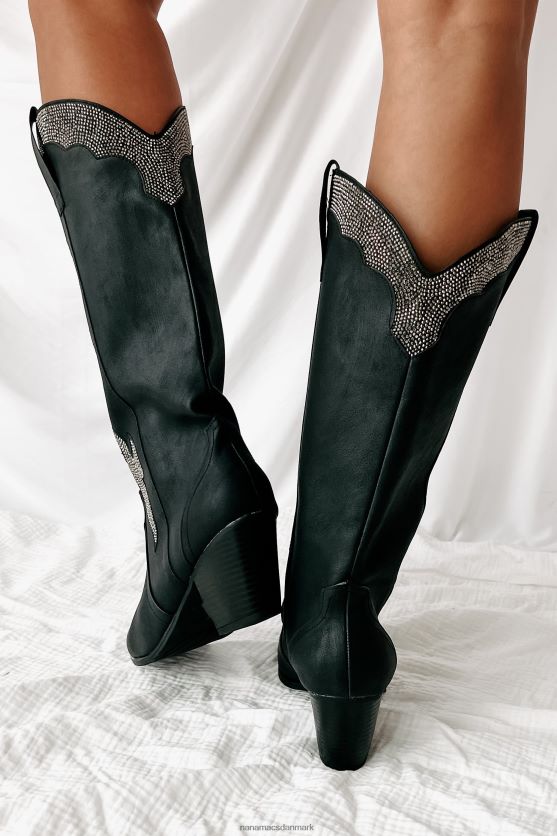 cowgirl confessions rhinestone besatte westernstøvler NanaMacs XJPBDL3846 sort