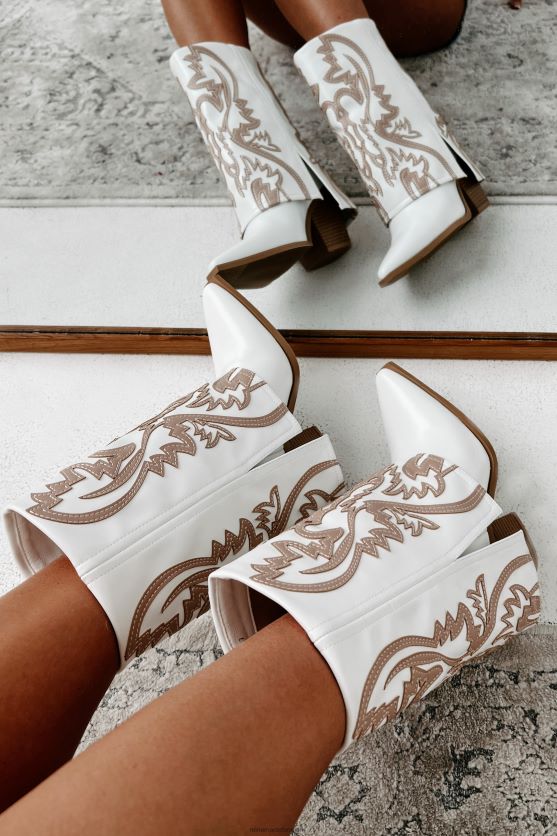 esperanza western stitch fold-over støvler NanaMacs XJPBDL3849 tan/hvid