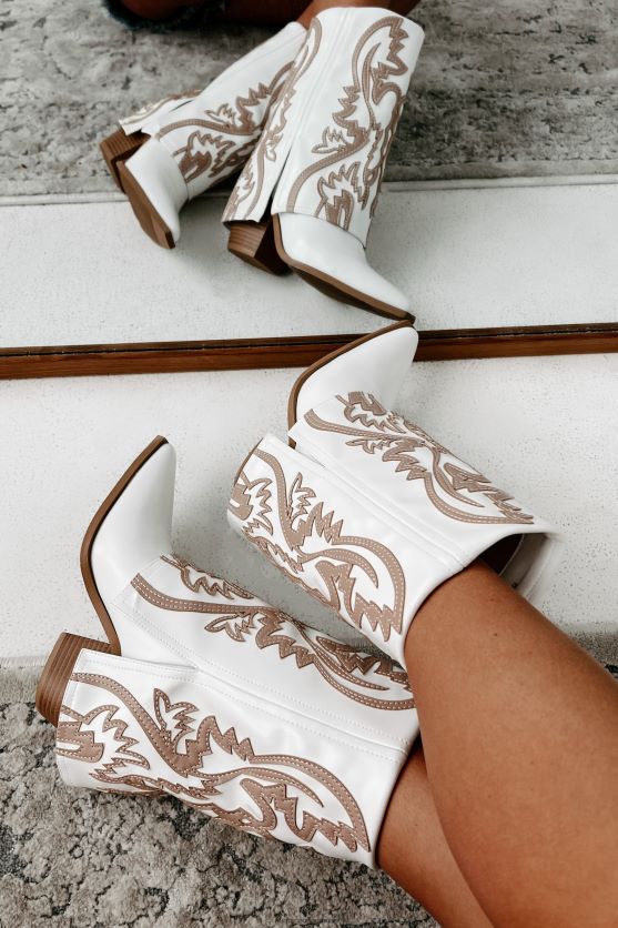 esperanza western stitch fold-over støvler NanaMacs XJPBDL3849 tan/hvid