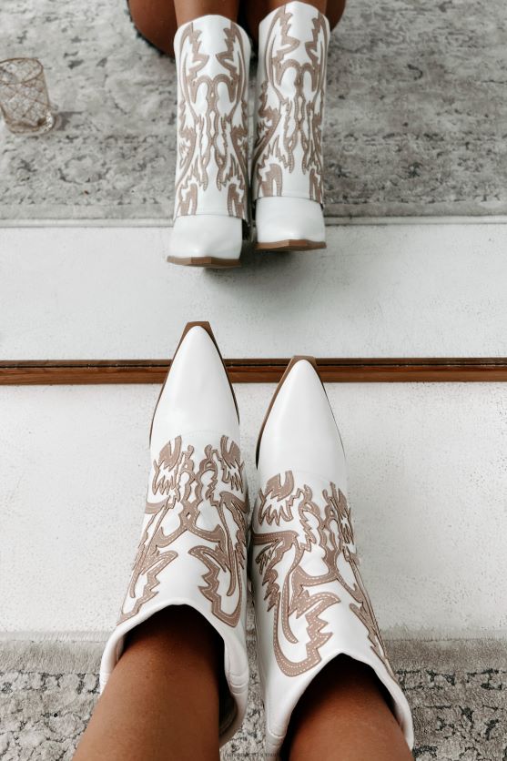 esperanza western stitch fold-over støvler NanaMacs XJPBDL3849 tan/hvid