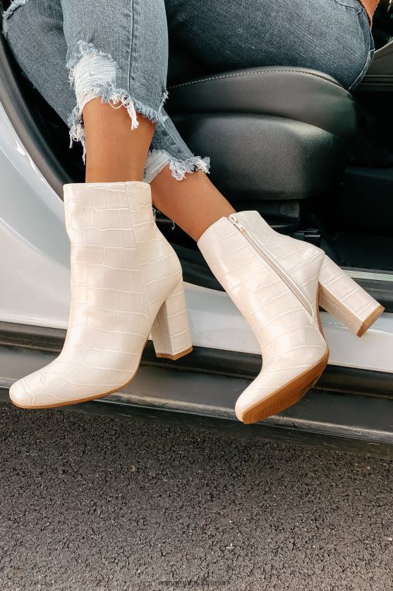 gør en optræden faux croc støvler NanaMacs XJPBDL3924 elfenben krokodille