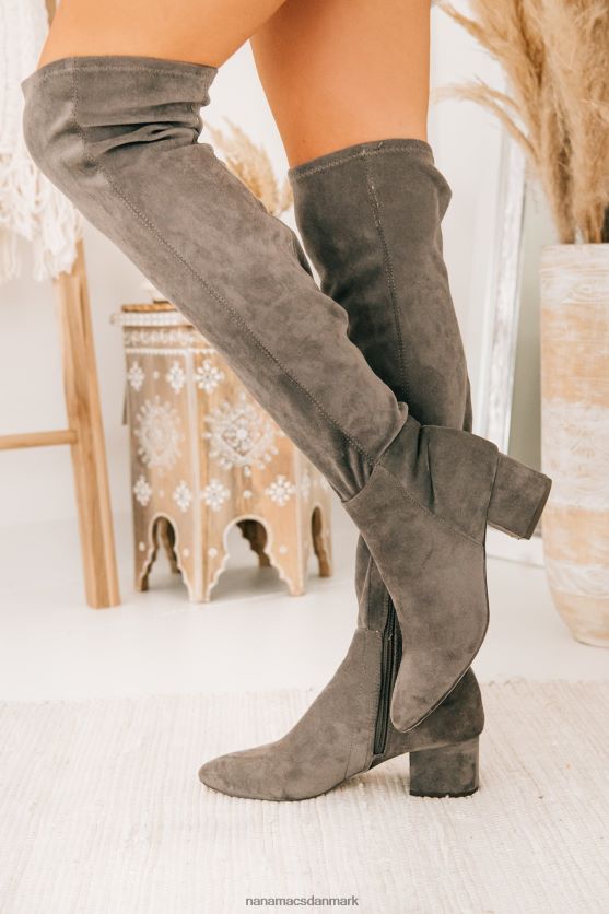 gik glip af din chance lårhøje støvler NanaMacs XJPBDL3885 grå ruskind