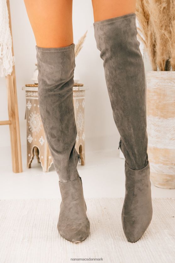 gik glip af din chance lårhøje støvler NanaMacs XJPBDL3885 grå ruskind