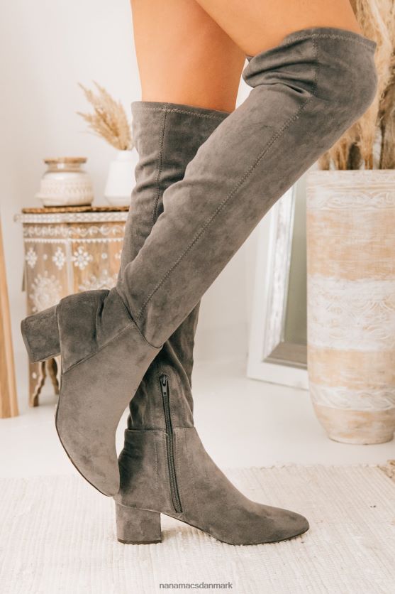 gik glip af din chance lårhøje støvler NanaMacs XJPBDL3885 grå ruskind