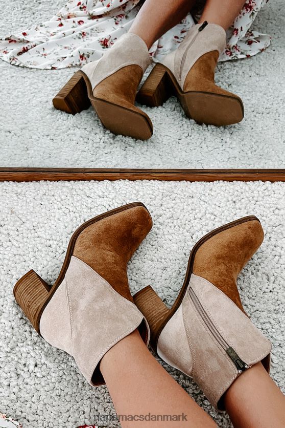 højre fod frem tofarvet støvle i imiteret ruskind NanaMacs XJPBDL3899 taupe