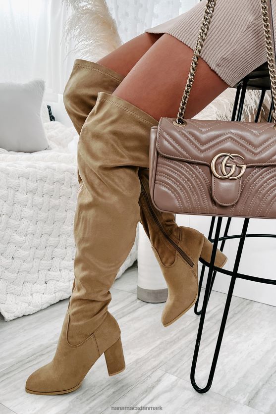 hvirvelvind af problemer sløve knæhøje støvler NanaMacs XJPBDL3882 taupe ruskind