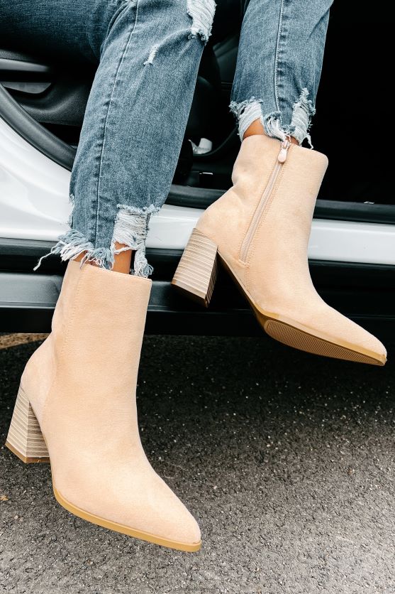 kellan imiteret ruskind støvletter med spids tå NanaMacs XJPBDL3912 taupe