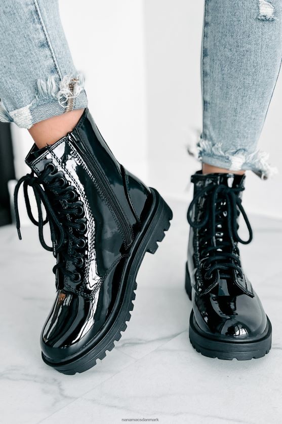 klæber faste patentkampstøvler NanaMacs XJPBDL3898 sort