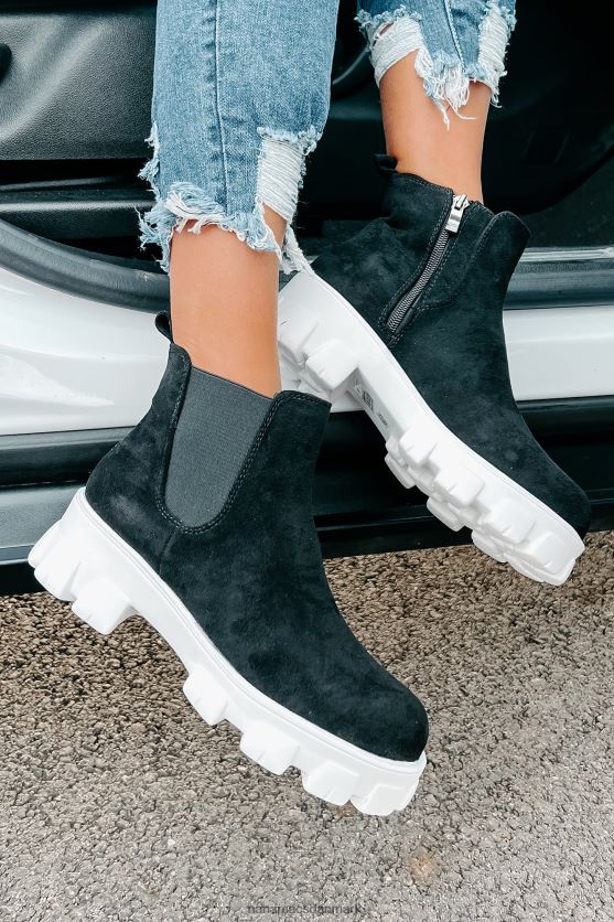 new paths chunky suede støvletter i imiteret ruskind NanaMacs XJPBDL3919 sort