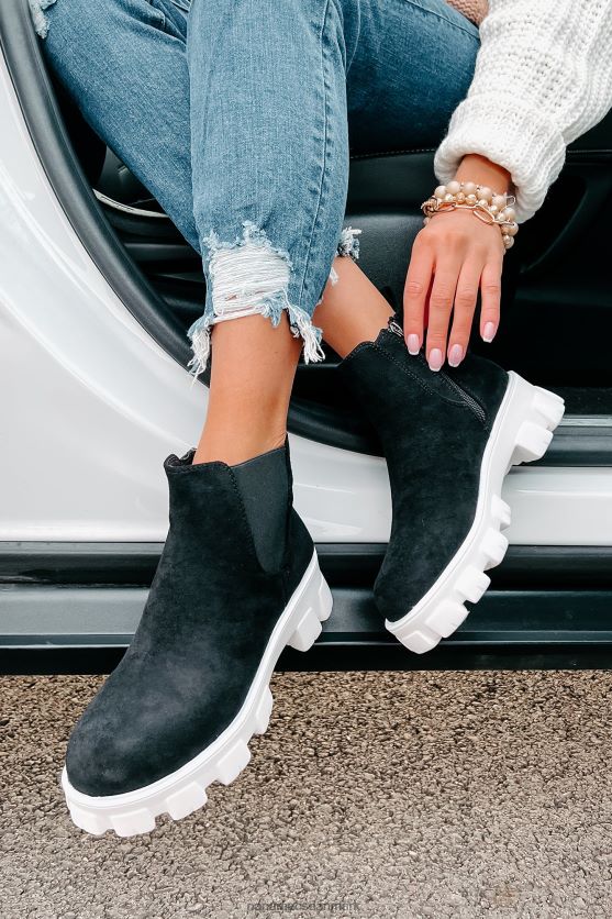 new paths chunky suede støvletter i imiteret ruskind NanaMacs XJPBDL3919 sort