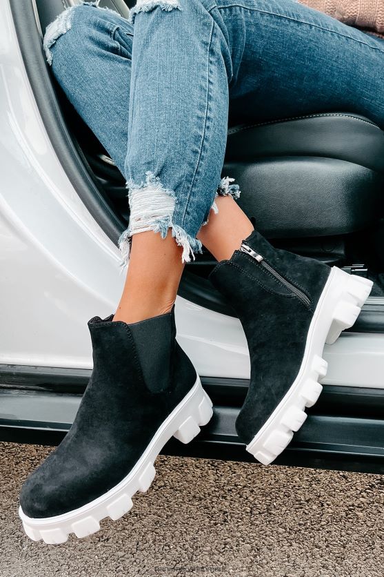 new paths chunky suede støvletter i imiteret ruskind NanaMacs XJPBDL3919 sort