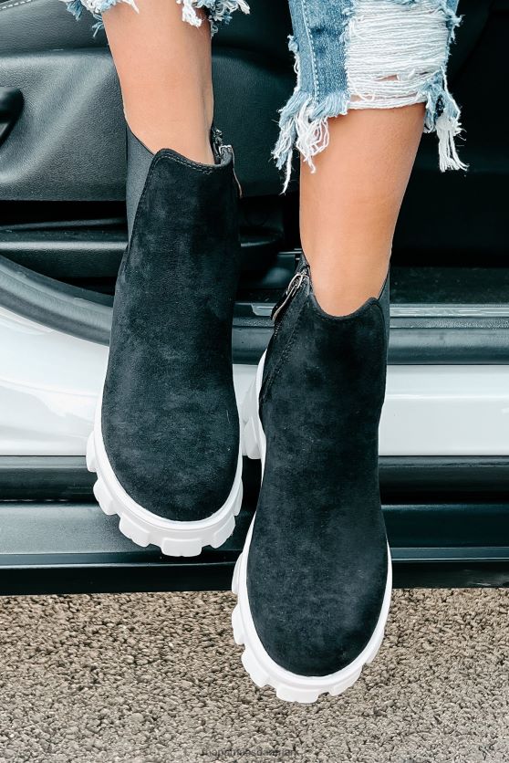 new paths chunky suede støvletter i imiteret ruskind NanaMacs XJPBDL3919 sort