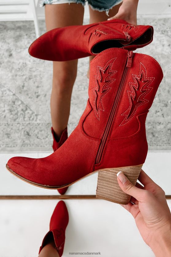 ønsker ikke nogen problemer med mid-calf western støvletter NanaMacs XJPBDL3852 vintage rød
