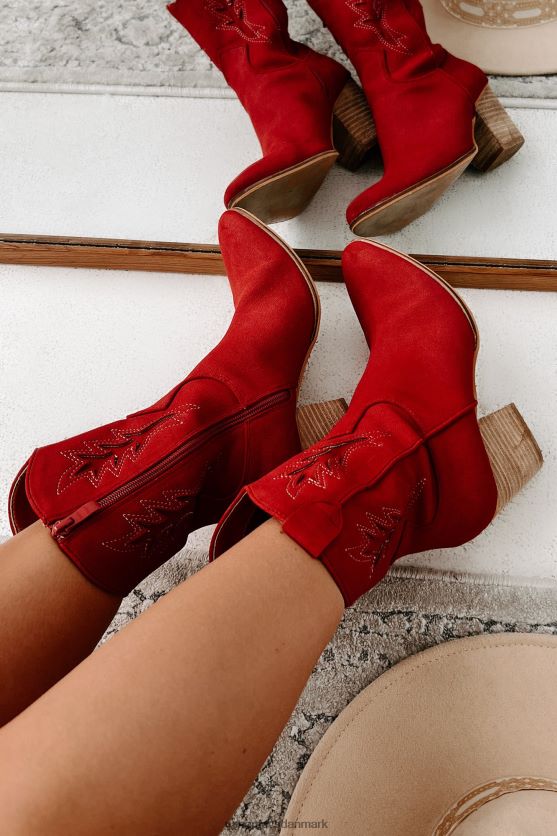 ønsker ikke nogen problemer med mid-calf western støvletter NanaMacs XJPBDL3852 vintage rød