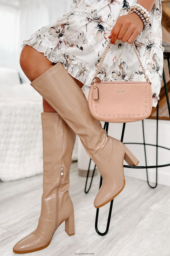 olanda imiteret croc-knæhøje billini-støvler NanaMacs XJPBDL3878 honning krokodille