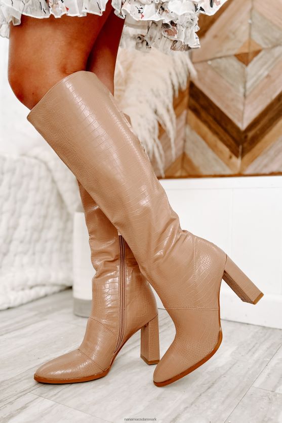 olanda imiteret croc-knæhøje billini-støvler NanaMacs XJPBDL3878 honning krokodille