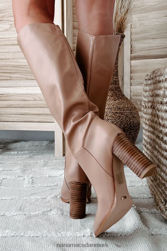 ramara imiteret læder billini knæhøje støvler NanaMacs XJPBDL3874 let kamel naturlig