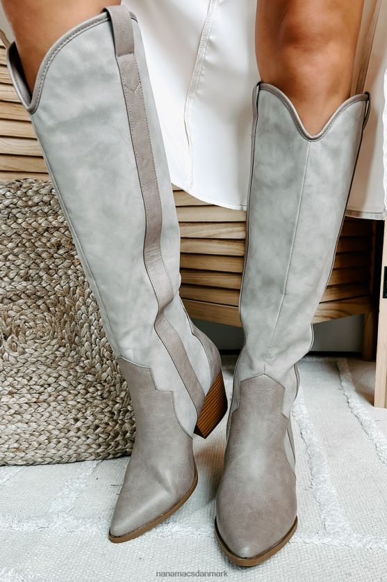 siddende sidesadel westernstøvler i imiteret læder NanaMacs XJPBDL3872 taupe