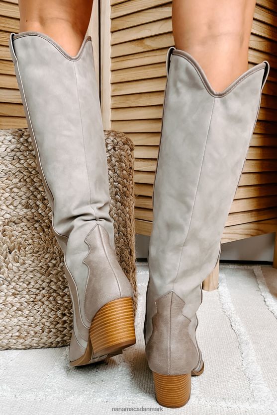 siddende sidesadel westernstøvler i imiteret læder NanaMacs XJPBDL3872 taupe