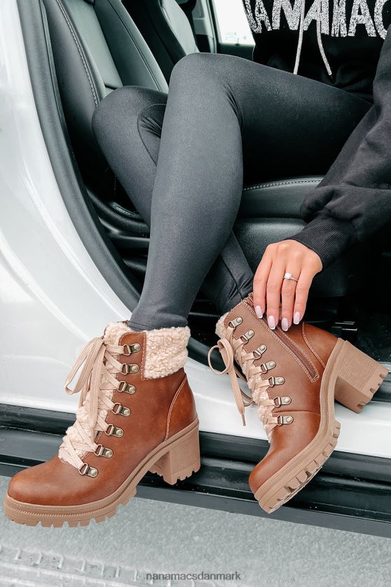 snesøgende sherpa-trim-snørestøvler NanaMacs XJPBDL3916 Brun