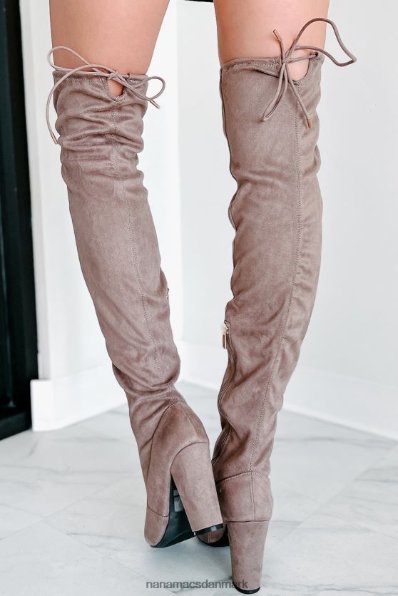 strutter ind i natten imiteret ruskind lår høje støvler NanaMacs XJPBDL3868 taupe