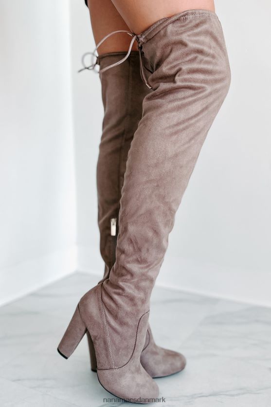 strutter ind i natten imiteret ruskind lår høje støvler NanaMacs XJPBDL3868 taupe