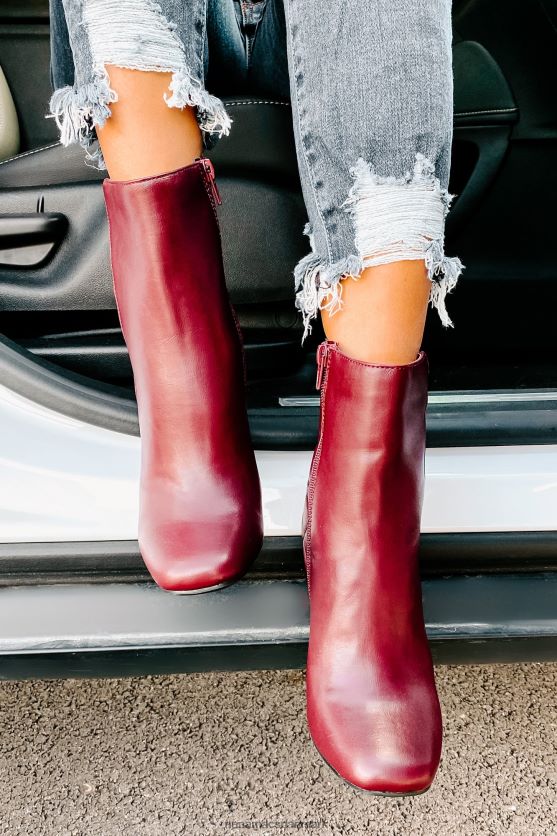 subtile trin quiltede støvletter i imiteret læder NanaMacs XJPBDL3923 bordeaux