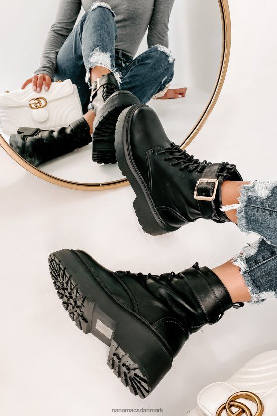 xanti platformstøvler med snøre NanaMacs XJPBDL3925 sort