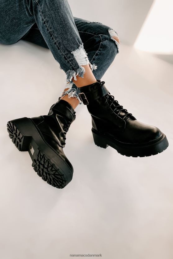 xanti platformstøvler med snøre NanaMacs XJPBDL3925 sort