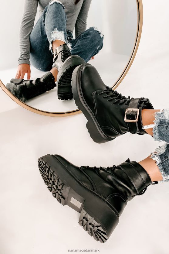 xanti platformstøvler med snøre NanaMacs XJPBDL3925 sort