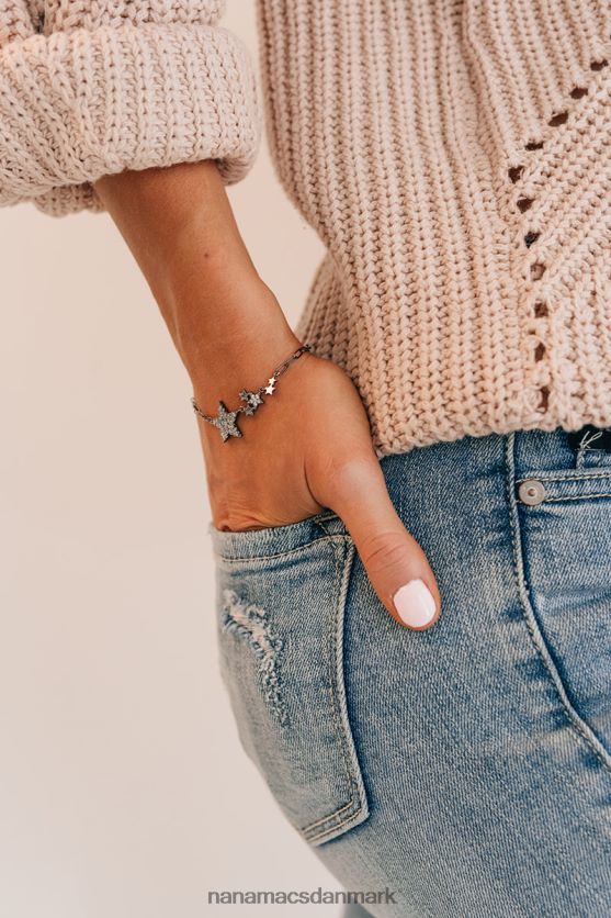 det er skrevet i stjernernes justerbare armbånd NanaMacs XJPBDL4412 gunmetal sølv