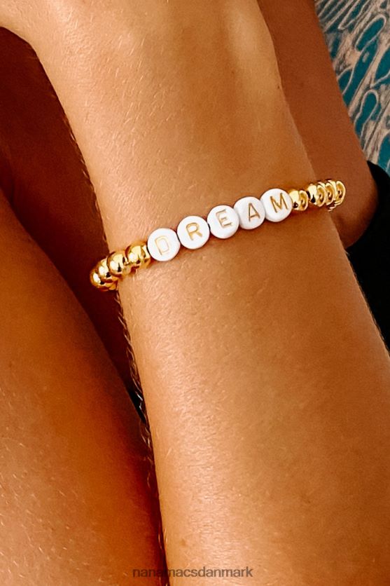 drøm lyse perlearmbånd NanaMacs XJPBDL4390 guld/hvid
