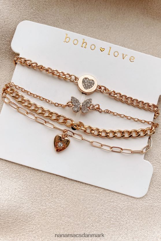 finde den magiske 4-delte kædearmbåndspakke NanaMacs XJPBDL4369 guld