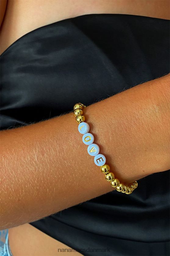 når du elsker nogen perlearmbånd NanaMacs XJPBDL4379 guld/hvid