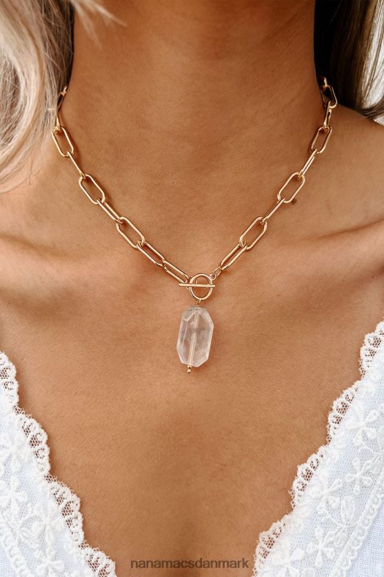 afslappende min chi sten vedhæng halskæde NanaMacs XJPBDL4182 grå/guld