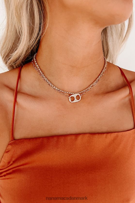 dukker af lagdelt kæde halskæde NanaMacs XJPBDL4075 guld