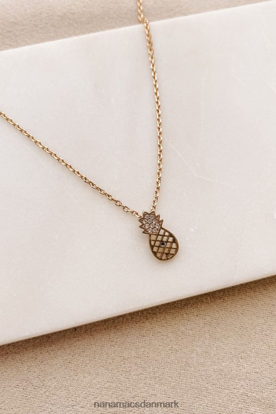 frugt til eftertanke ananas charme halskæde NanaMacs XJPBDL4101 guld