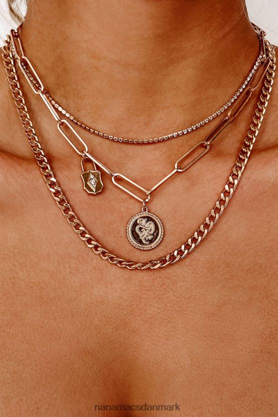 guld feber lagdelt halskæde NanaMacs XJPBDL4144 guld