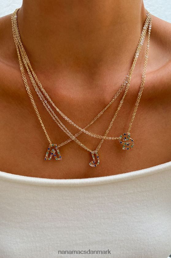 hvad er der i en halskæde med navnebogstav NanaMacs XJPBDL4100 guld