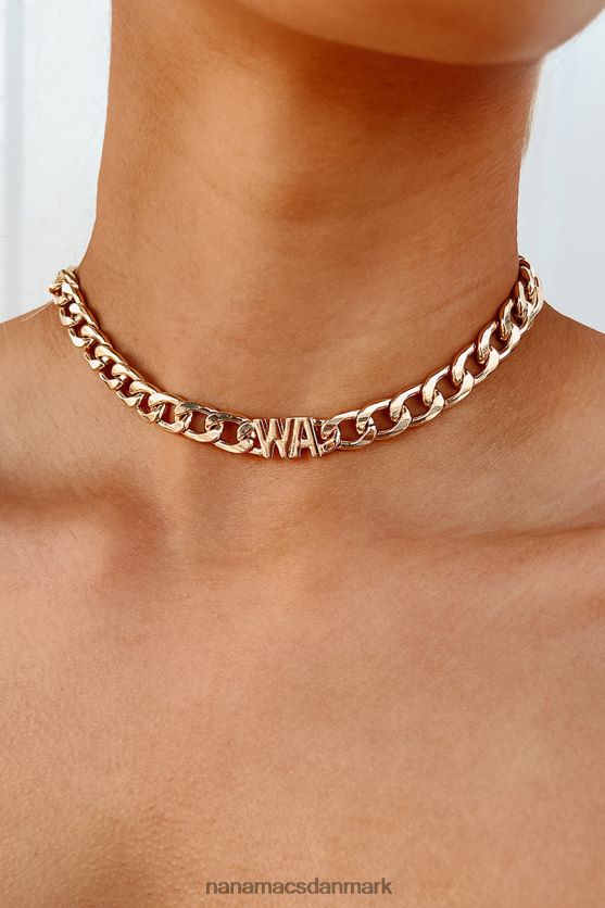 hvor jeg kalder hjemstaten forkortelse chain halskæde NanaMacs XJPBDL4086 guld