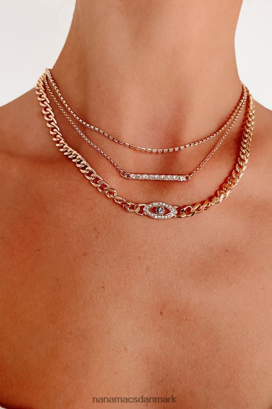 øje på dig 3-delt halskæde sæt NanaMacs XJPBDL4168 guld