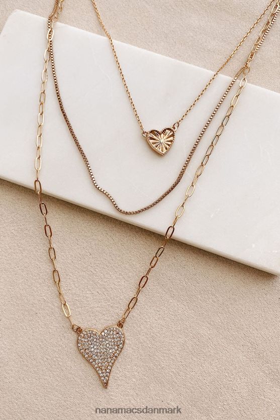 kærlighed slutter aldrig lagdelt halskæde NanaMacs XJPBDL4177 guld