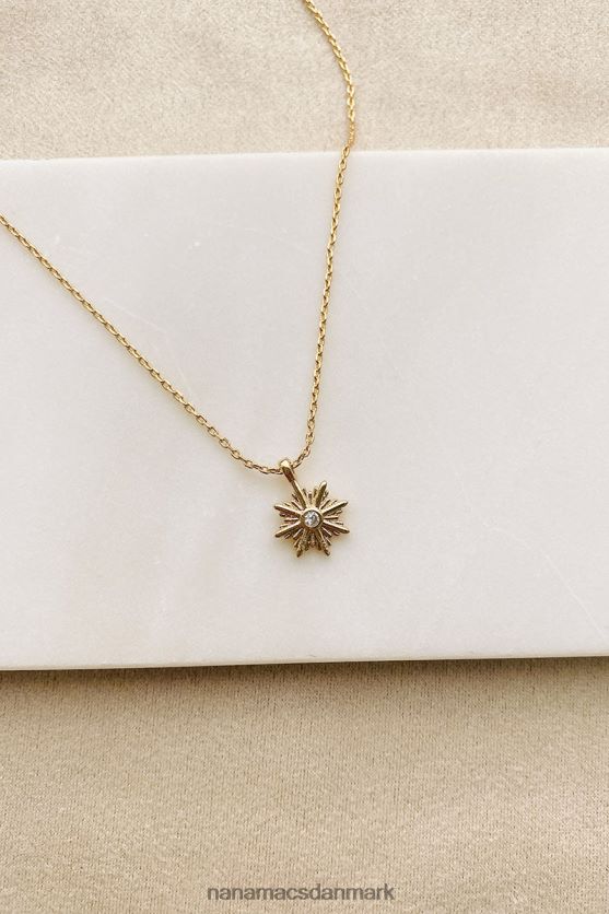 min indre lys forgyldte stjerne charme halskæde NanaMacs XJPBDL4170 guld