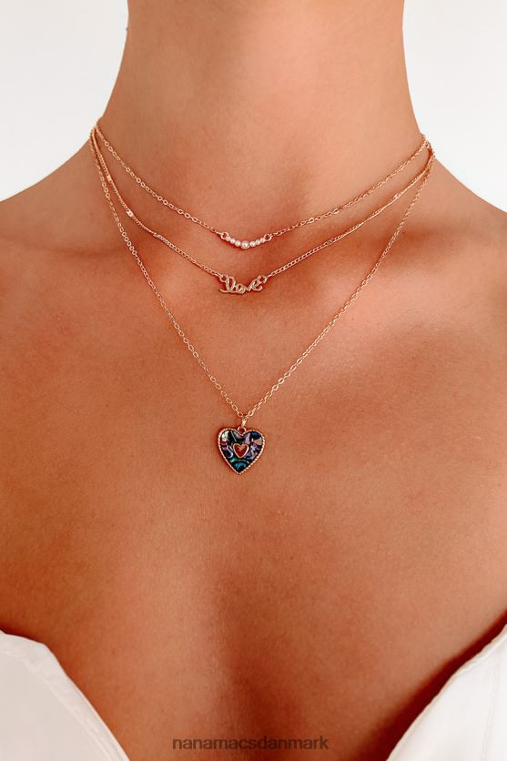 name of love lagdelt charme halskæde NanaMacs XJPBDL4088 guld
