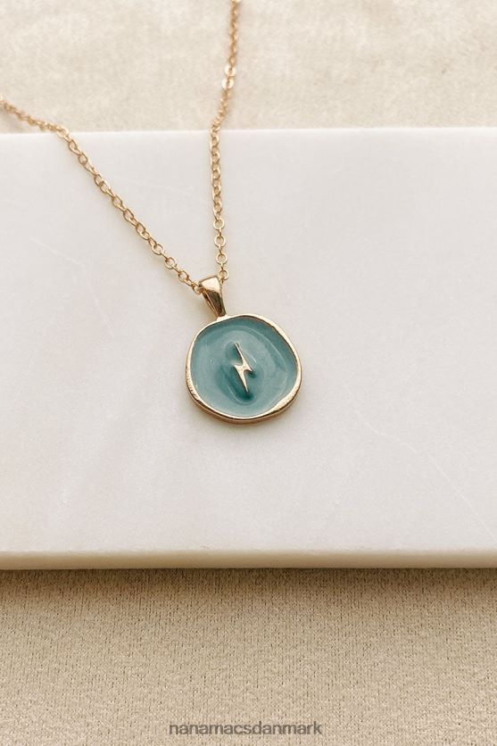 rejse af accept lynbolt charme halskæde NanaMacs XJPBDL4105 blå/guld