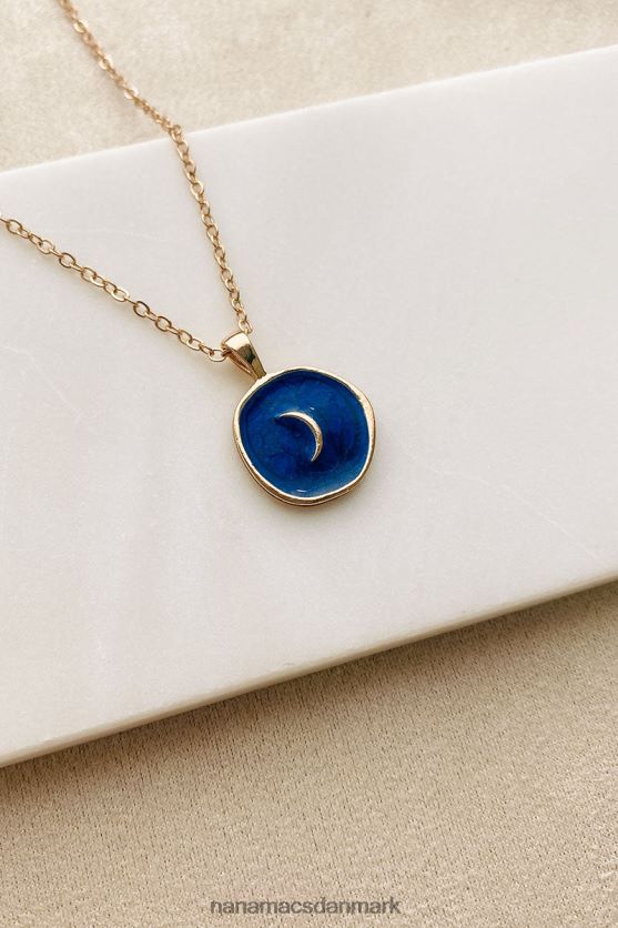 rejse af accept månen charme halskæde NanaMacs XJPBDL4120 navy/guld
